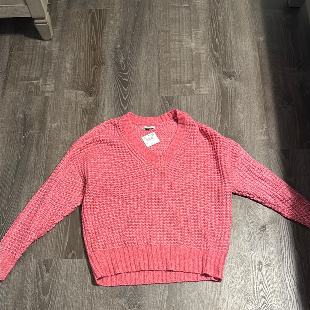 Pink V-Neck Women's Sweater